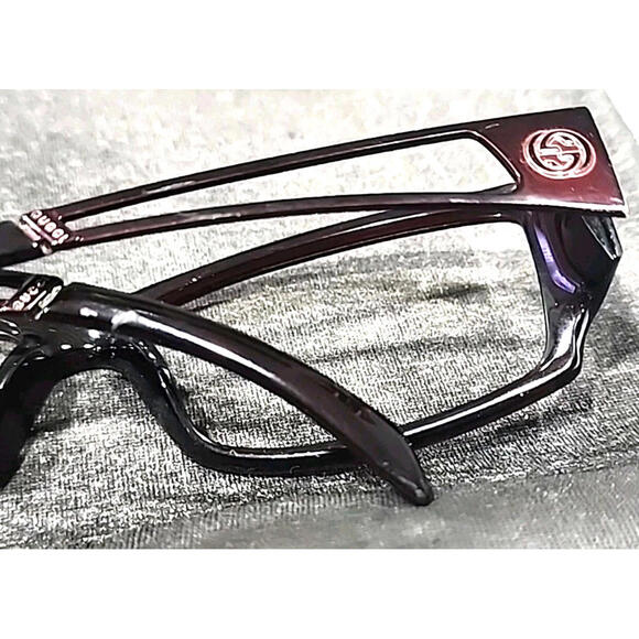 Gucci GG1486/S Burgundy Rectangle Sunglasses Frame 59-15 120 Italy READ - Picture 6 of 10
